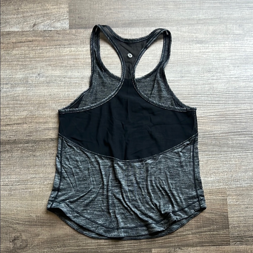 Lululemon Gray w/Mesh Athletic Racerback Tank Top - Picture 3 of 5